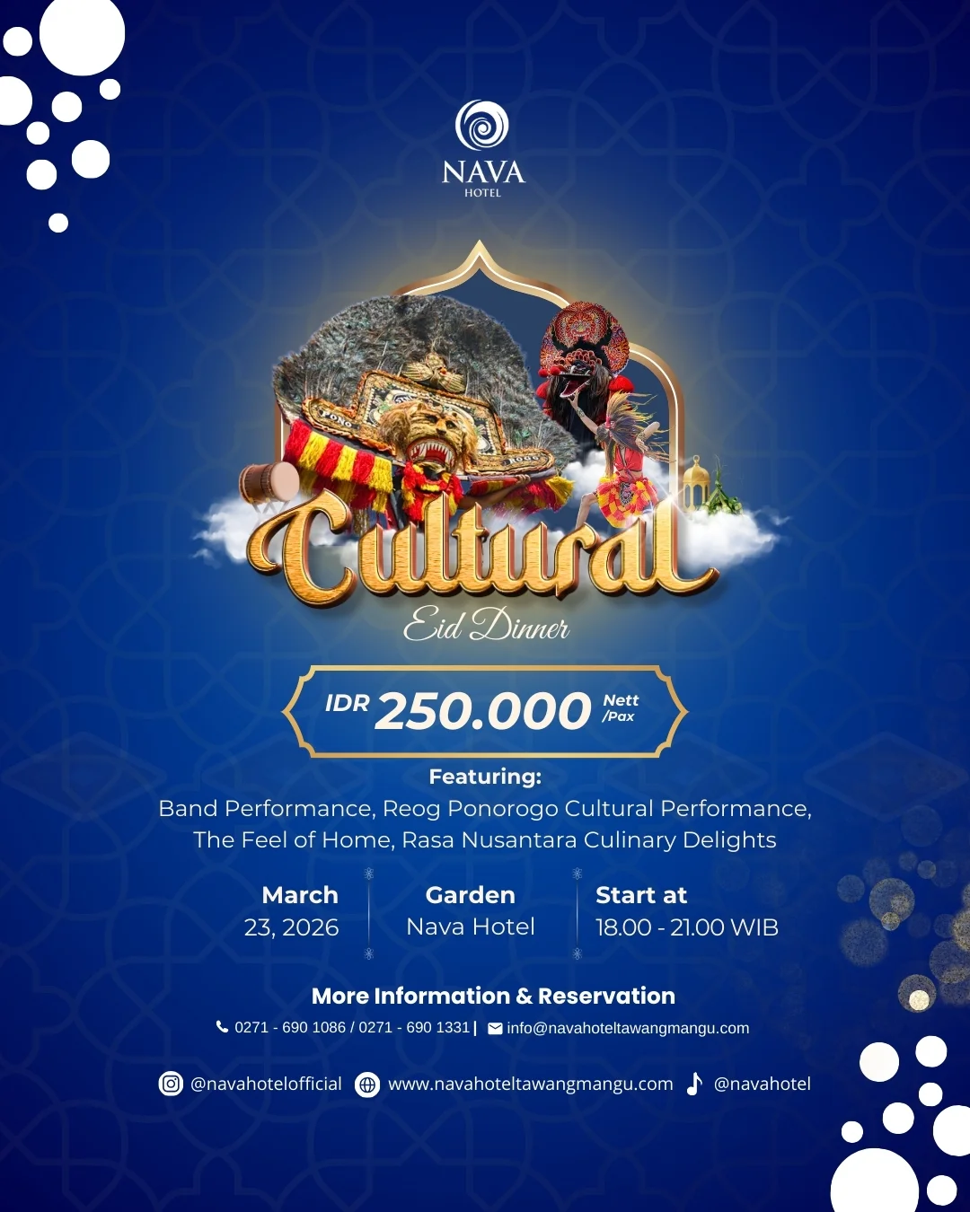Cultural Eid Dinner - Malam Lebaran Penuh Budaya dan Cita Rasa Nusantara cultural eid dinner nava hotel tawangmangu reog ponorogo